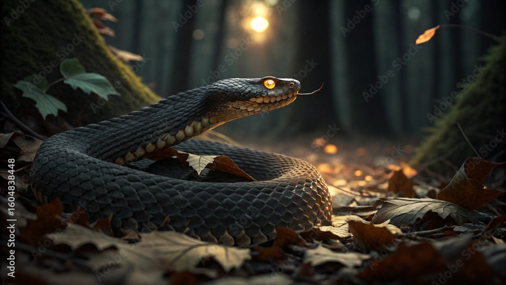 Obraz premium Highly detailed venomous snake.