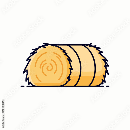 Farm Hay Bale Vector Icon