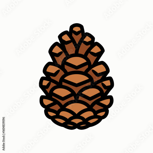 Simple Pinecone Vector Illustration Icon for Nature Designs