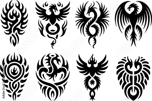 Eternal Bloom Skull" tattoo, rose tattoo, eternal bloom, gothic art,  Dragon tattoo vector bundle