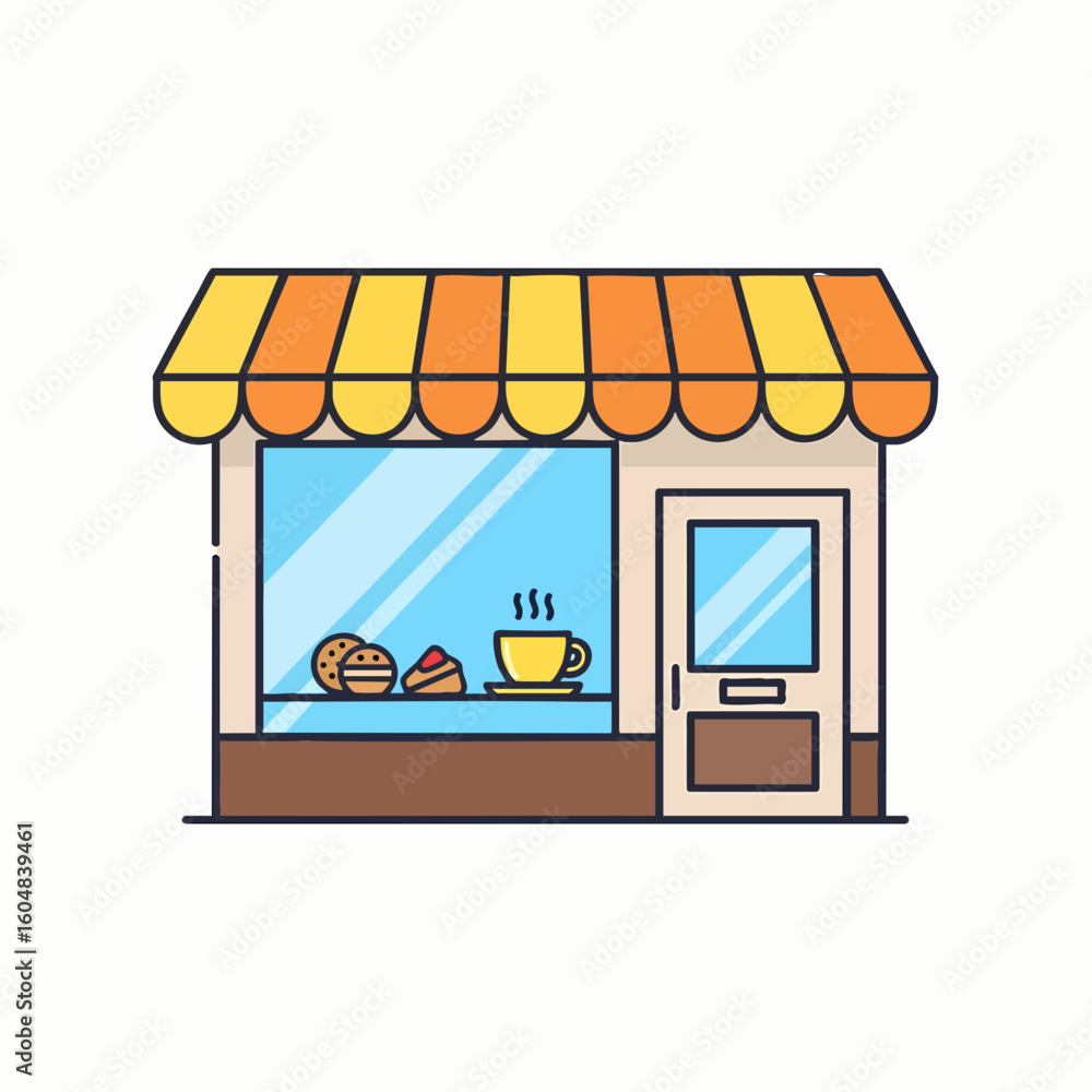 Obraz premium Small Shop Storefront Vector Illustration