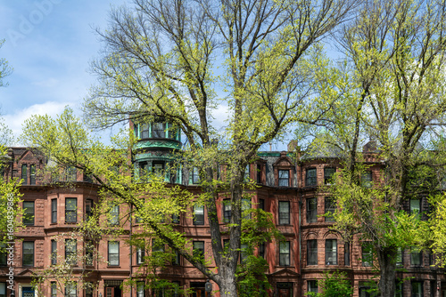 Wallpaper Mural Historic brownstone homes behind lush spring trees on Commonwealth Avenue in Boston, Massachusetts, USA
 Torontodigital.ca