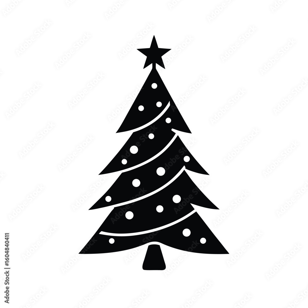 Obraz premium minimalist-vector-of-a-green-christmas-tree-with-m.eps