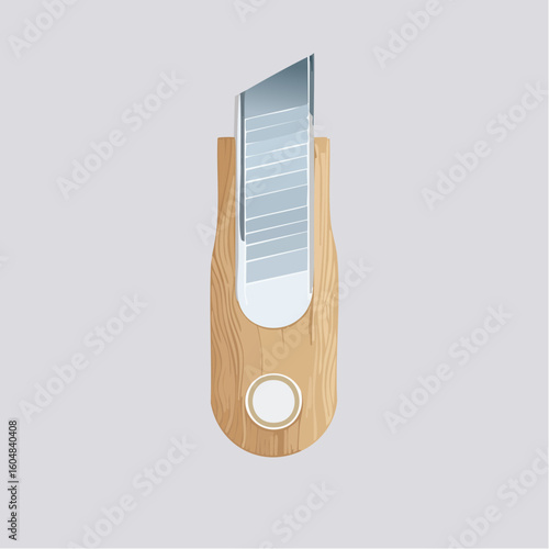 Wooden And Grey Metal USB Flash Drive
