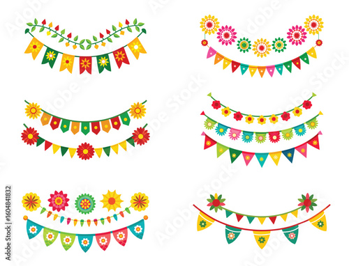 Festive Floral Banner Set for Cinco de Mayo or Summer Celebrations