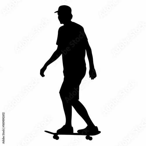 Active Skateboarding Silhouette – Modern Lifestyle Design