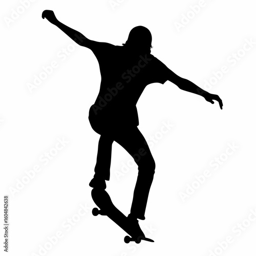 Active Skateboarding Silhouette – Modern Lifestyle Design