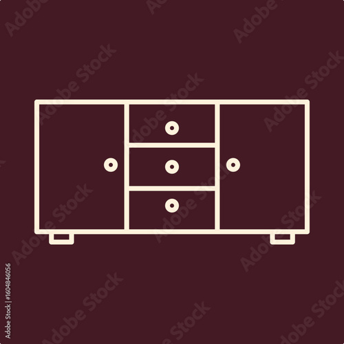 Sideboard trendy useful important vector Illustration design magnificent colorful background