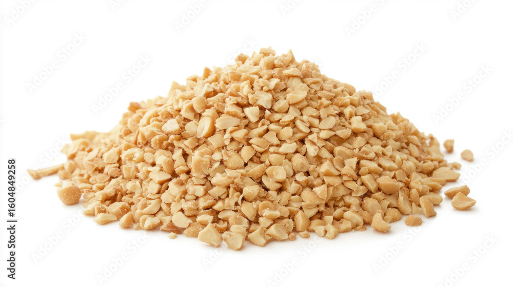 Crushed peanuts, isolated on white background. Crumbled Peanuts Isolated, Broken Roasted Arachis Nuts, Heap of Pea Nut Crumbs.
Crushed peanuts, isolated on white background. Crumbled Peanuts Isolated, Broken Roasted Arachis Nuts, Heap of Pea Nut Crumbs.