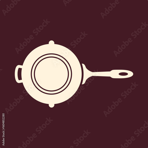 Frying pan trendy useful important vector Illustration design ravishing colorful background