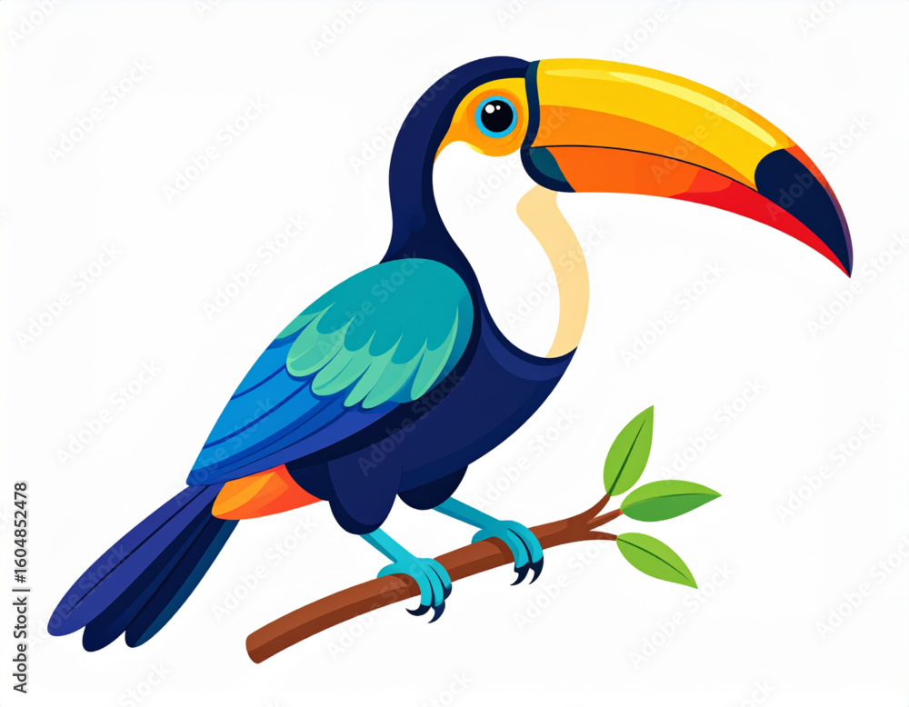 Obraz premium /output/Firefly_A tropical bird like toucan draw in a colorful and decorative vector style, clean lin 280703.eps