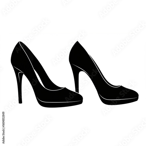 Elegant black high heels with pointed toes and stiletto heels, perfect for fashion and style concepts.