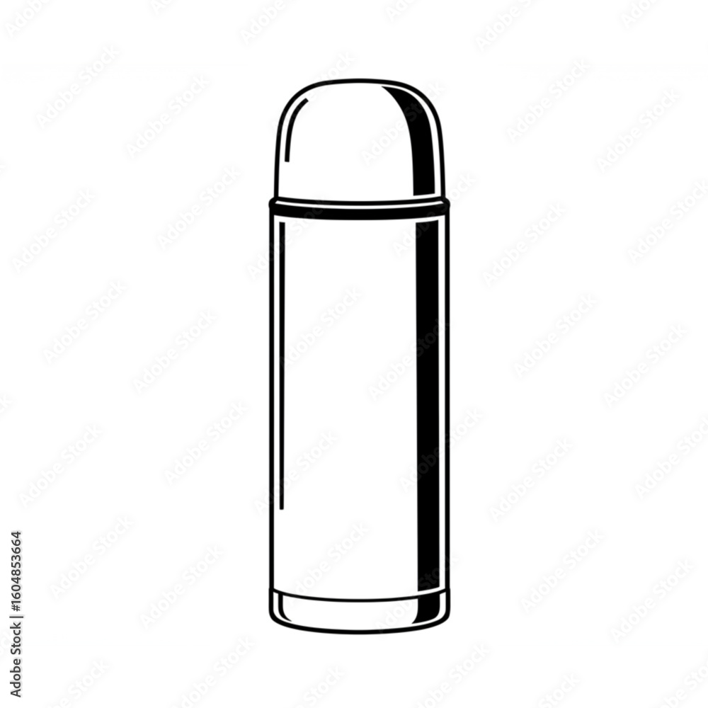 Sleek modern thermos flask design for hot beverages, perfect for travel and outdoor adventures. Sleek modern thermos flask design for hot beverages, perfect for travel and outdoor adventures.