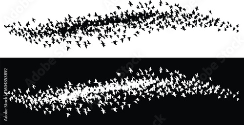 Silhouette of hand holding children, flying birds above, symbol of protection, freedom, hope, emotional care, vector design, black art