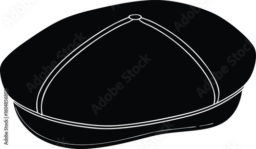beret hat silhouette vector