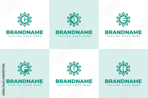 Letter C D E F G H Nature Logo Set, symbolizing growth, harmony, and sustainability