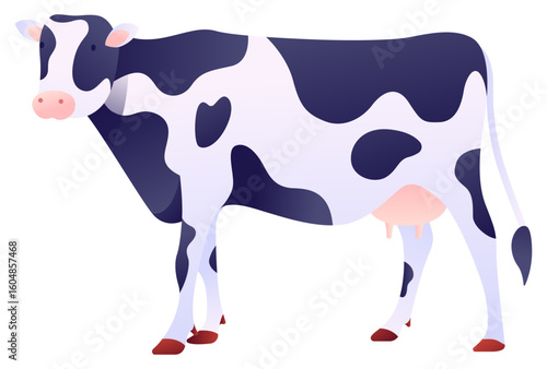 cow milk livestock on white background