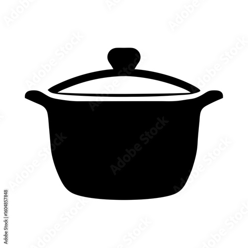 Illustration of a covered stockpot, perfect for culinary and design projects