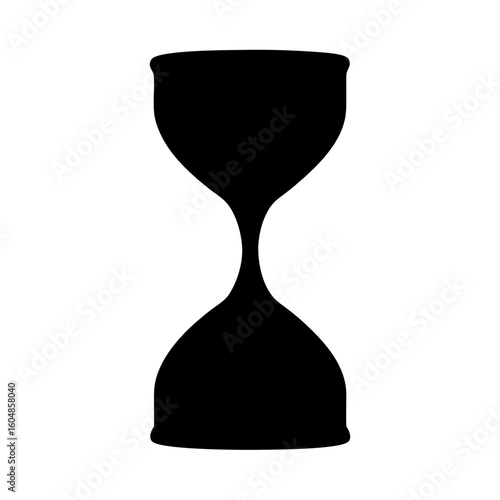 Black Silhouette of Hourglass Symbolizes Time Running Out and Inevitable Future