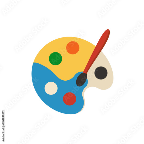 painter s palette with colorful blobs of paint and