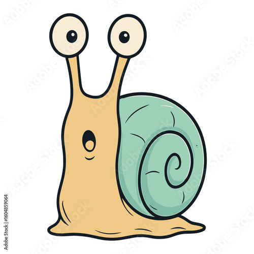 Snail Cartoon Mascot Slug Shocked Illustrations