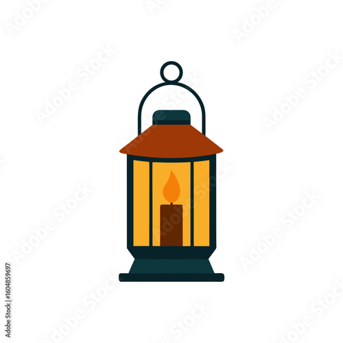 vintage lantern with flickering candlelight inside