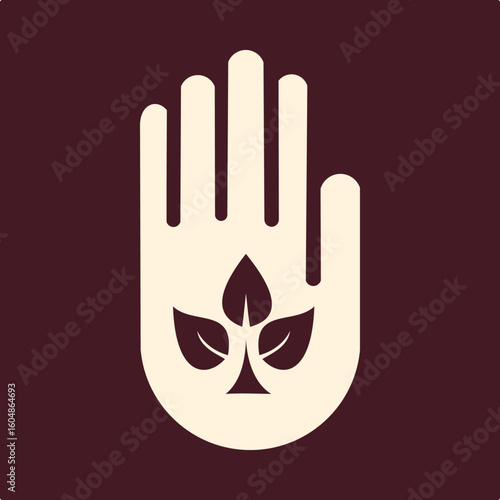 Hand Leaf trendy useful important vector Illustration design fascinating colorful background