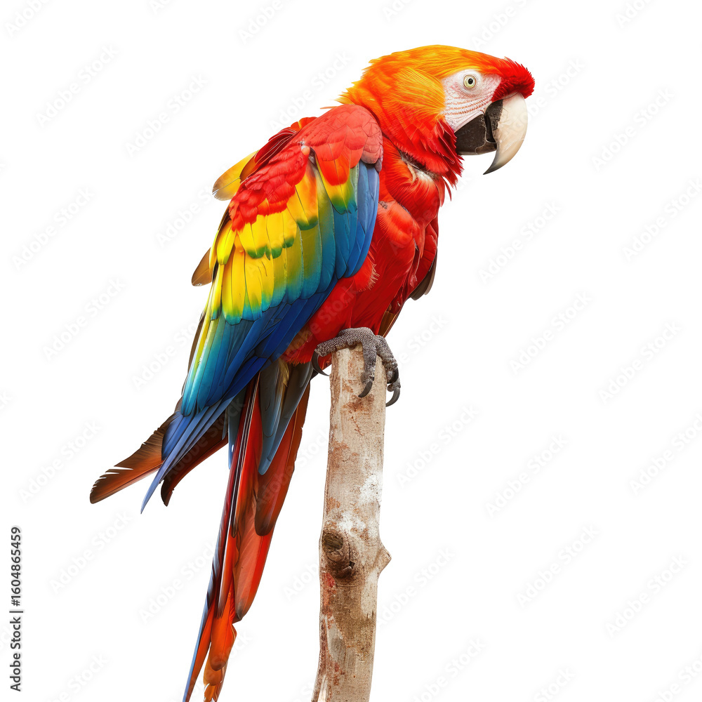 Fototapeta premium Vibrant parrot perched on a branch (1)