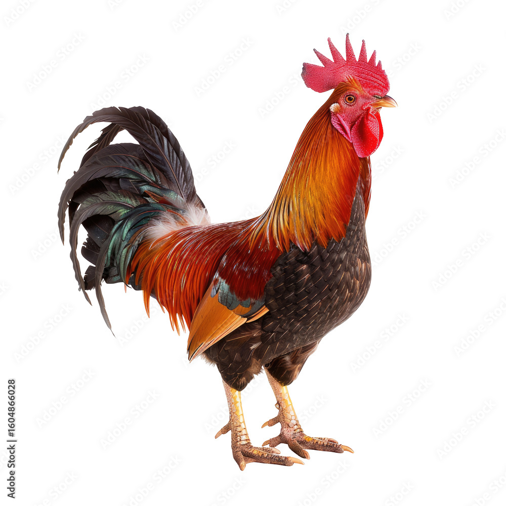 Fototapeta premium Rooster portrait, vibrant colors
