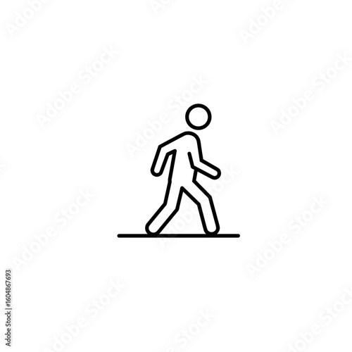 Vector icon of a person walking, symbolizing movement and active lifestyle