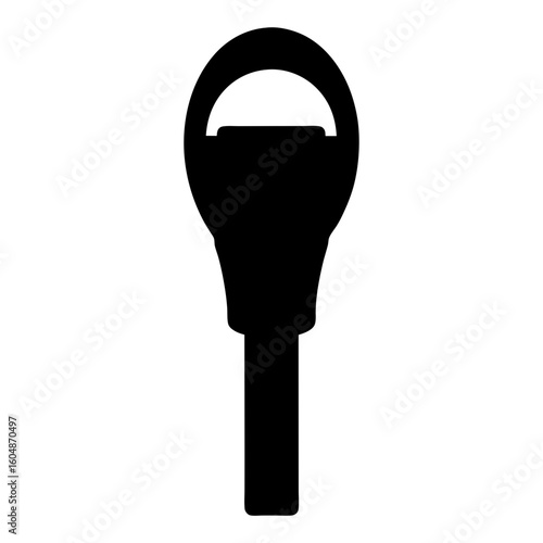 Silhouette illustration of a vintage parking meter on a white background
