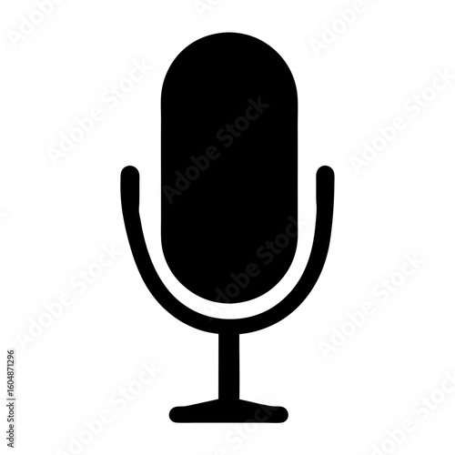 Retro style microphone with rounded top and stand for audio input