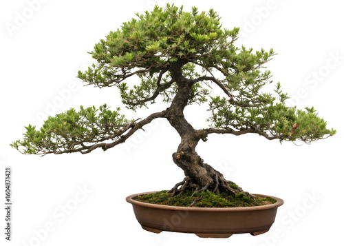 Bonsai tree on white background