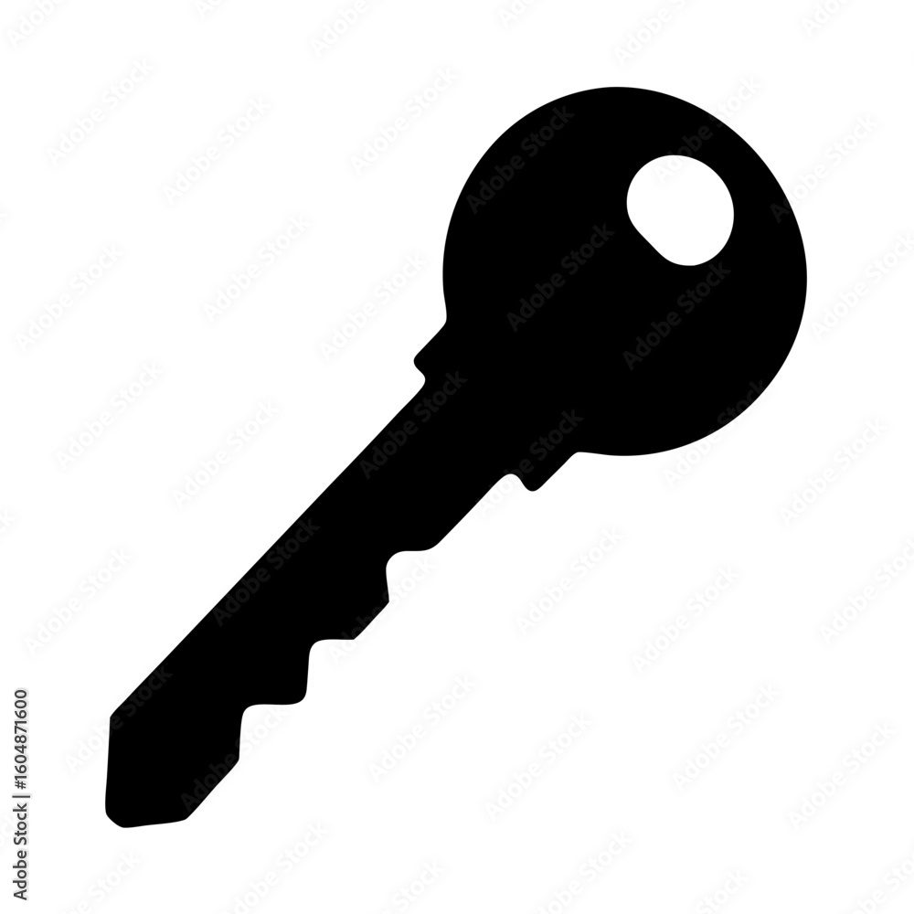 Silhouette of Key Icon for Security and Access, Black silhouette of a traditional metal key, commonly used to represent access, security, login credentials, or privacy in digital contexts.
Silhouette of Key Icon for Security and Access, Black silhouette of a traditional metal key, commonly used to represent access, security, login credentials, or privacy in digital contexts.