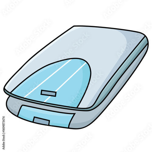 Cute cartoon hand drawn vector scanner clipart.