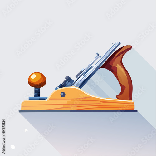 Wooden Hand Plane Tool Illustration