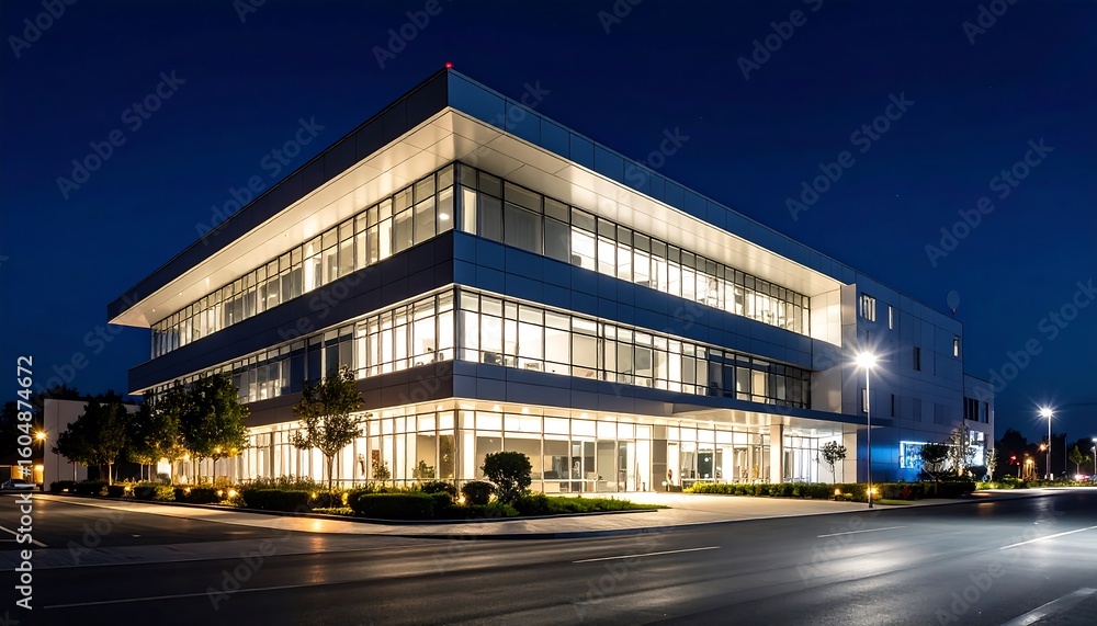 Fototapeta premium Modern office building at night