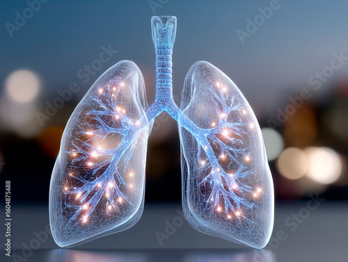 Human Lungs with Bronchial Tree Illustration