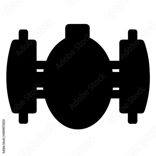 Abstract Illustration of a Black Mechanical Device on White Background Design
