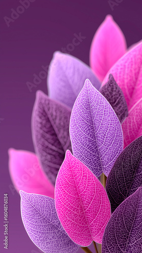 Pink and Purple Leaves Close-Up