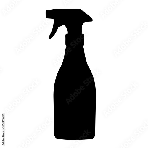 Silhouette of a cleaning spray bottle for cleaning, disinfection or sanitizing