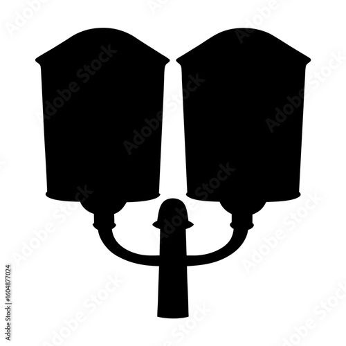 Elegant Dual Lantern Post Silhouette for Architectural and Decorative Purposes