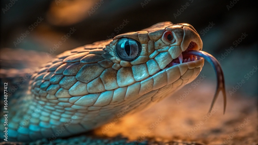 Fototapeta premium A striking snake coiled.
