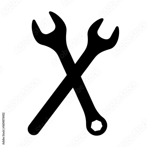 Pair of crossed wrenches representing construction, building, or repair work