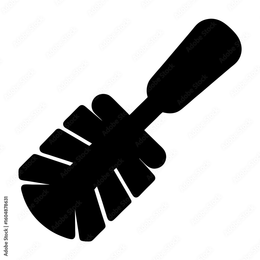 Obraz premium Stylized silhouette of a toilet brush on a white background image