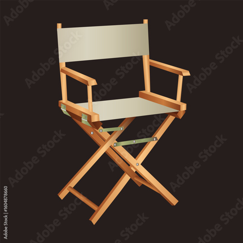 director movie chair vector illustration. isolated on black background