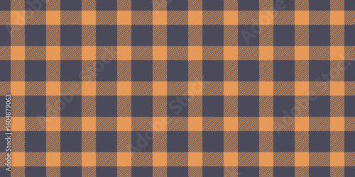 Strip seamless background check, 1950s texture textile vector. Cowboy fabric pattern tartan plaid in pastel and orange colors.
