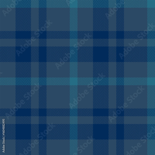 Sophisticated herringbone plaid pattern in calming blues. Ideal for textile design, fashion, or website backgrounds.  Evokes feelings of tranquility and timeless style.