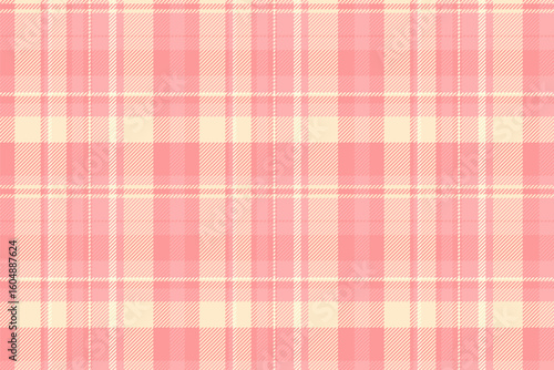 Multi textile tartan plaid, minimalist seamless check fabric. Figure background vector texture pattern in red and blanched almond colors.