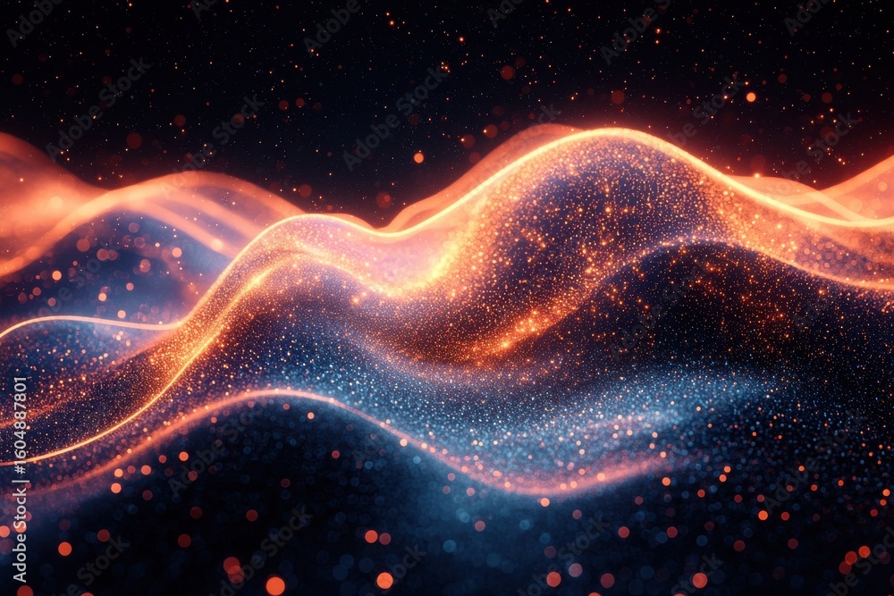 Obraz premium Vibrant Abstract Representation of Waveforms and Dynamic Energy Patterns